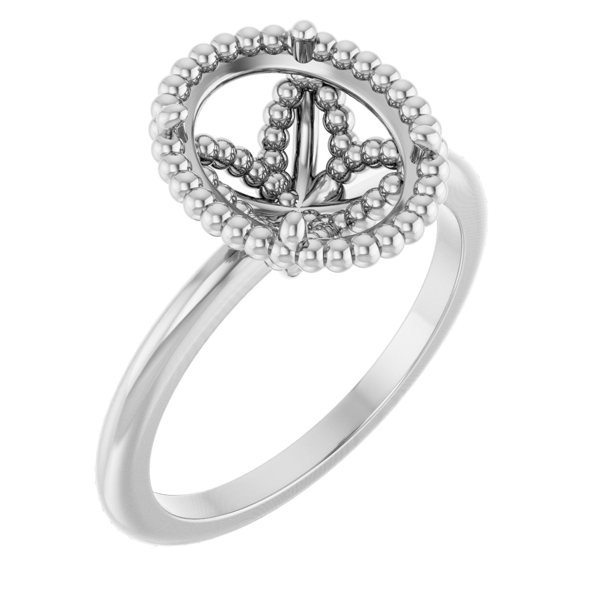 Beaded Solitaire Ring