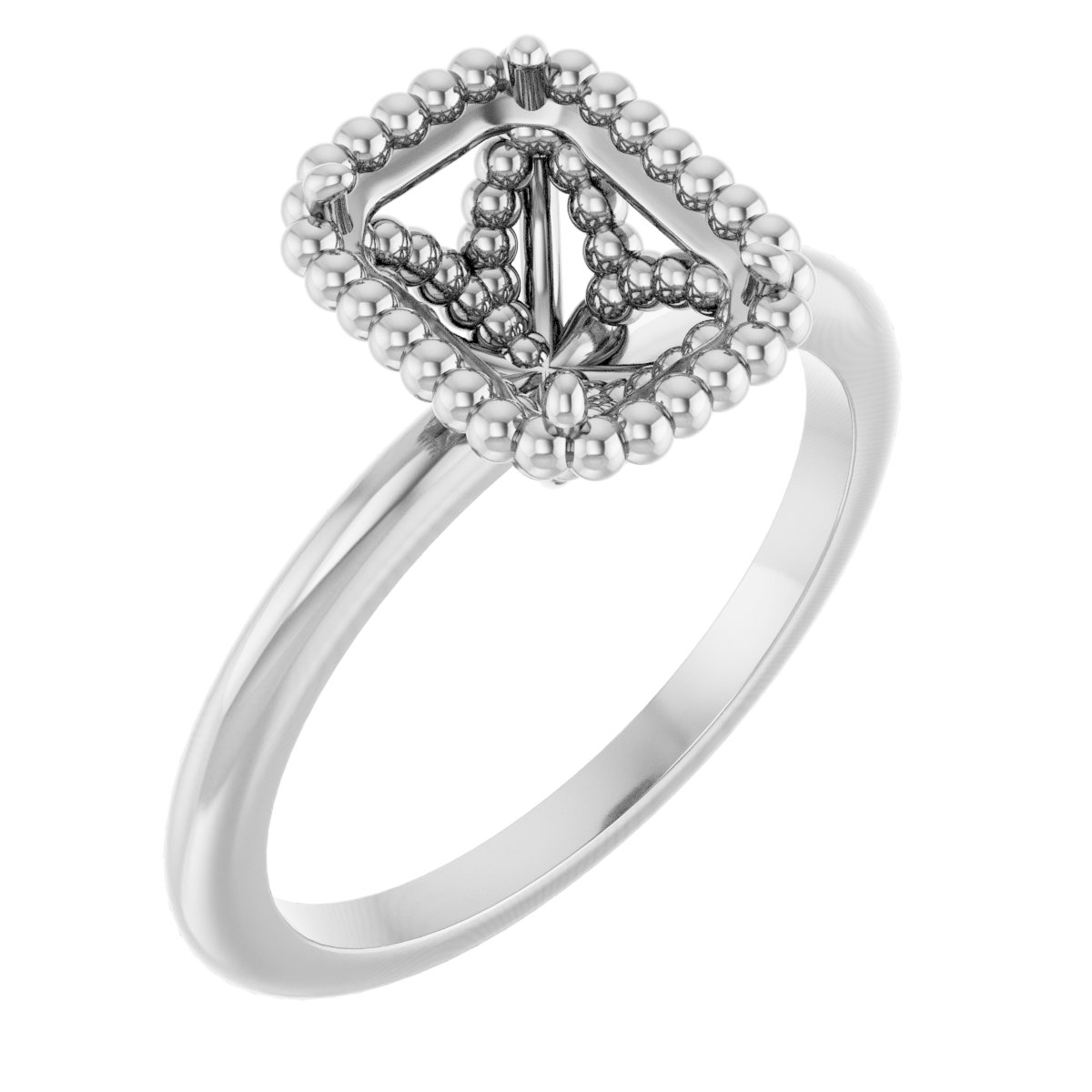 Beaded Solitaire Ring