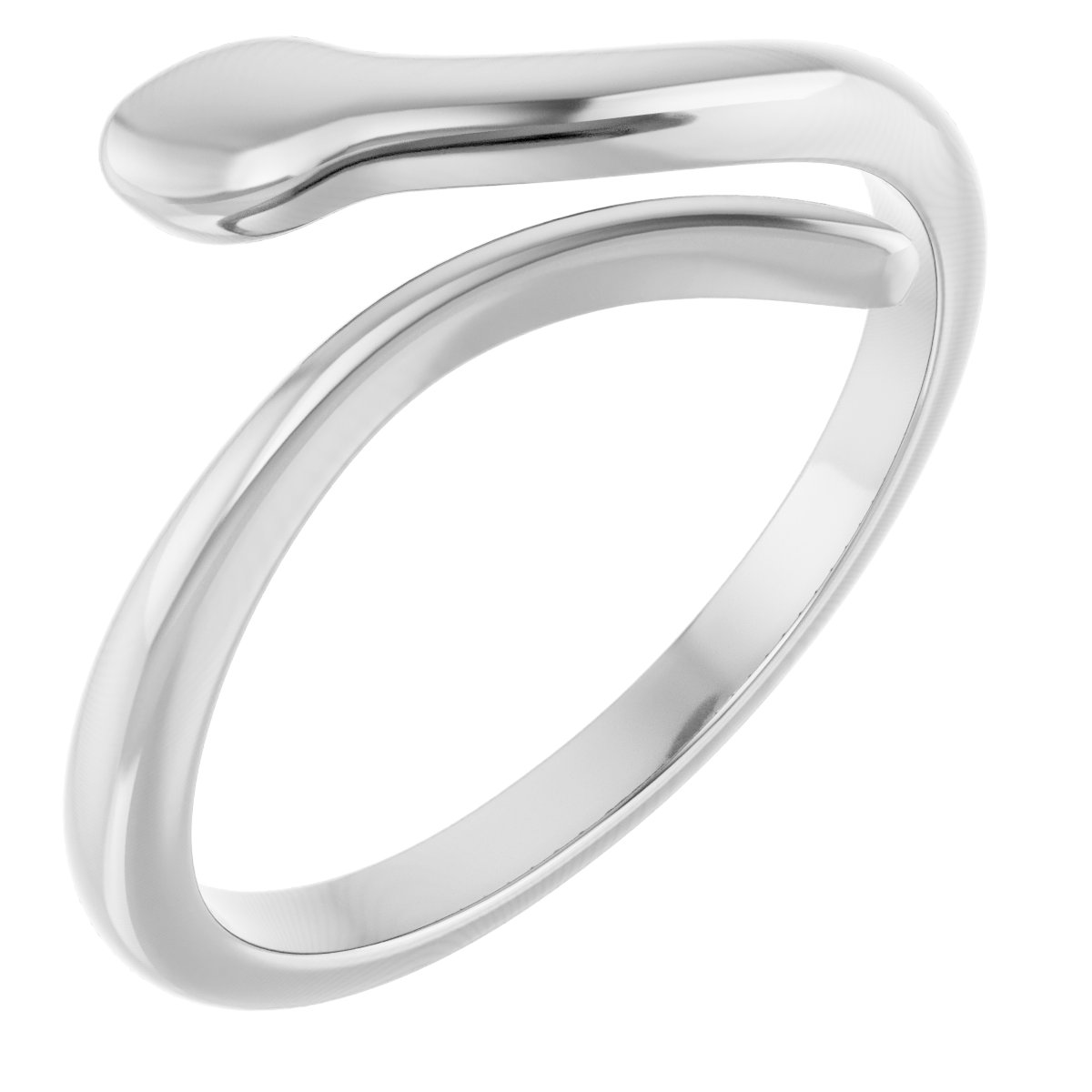 14K White Snake Ring