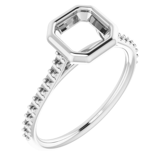 Bezel-Set Accented Engagement Ring