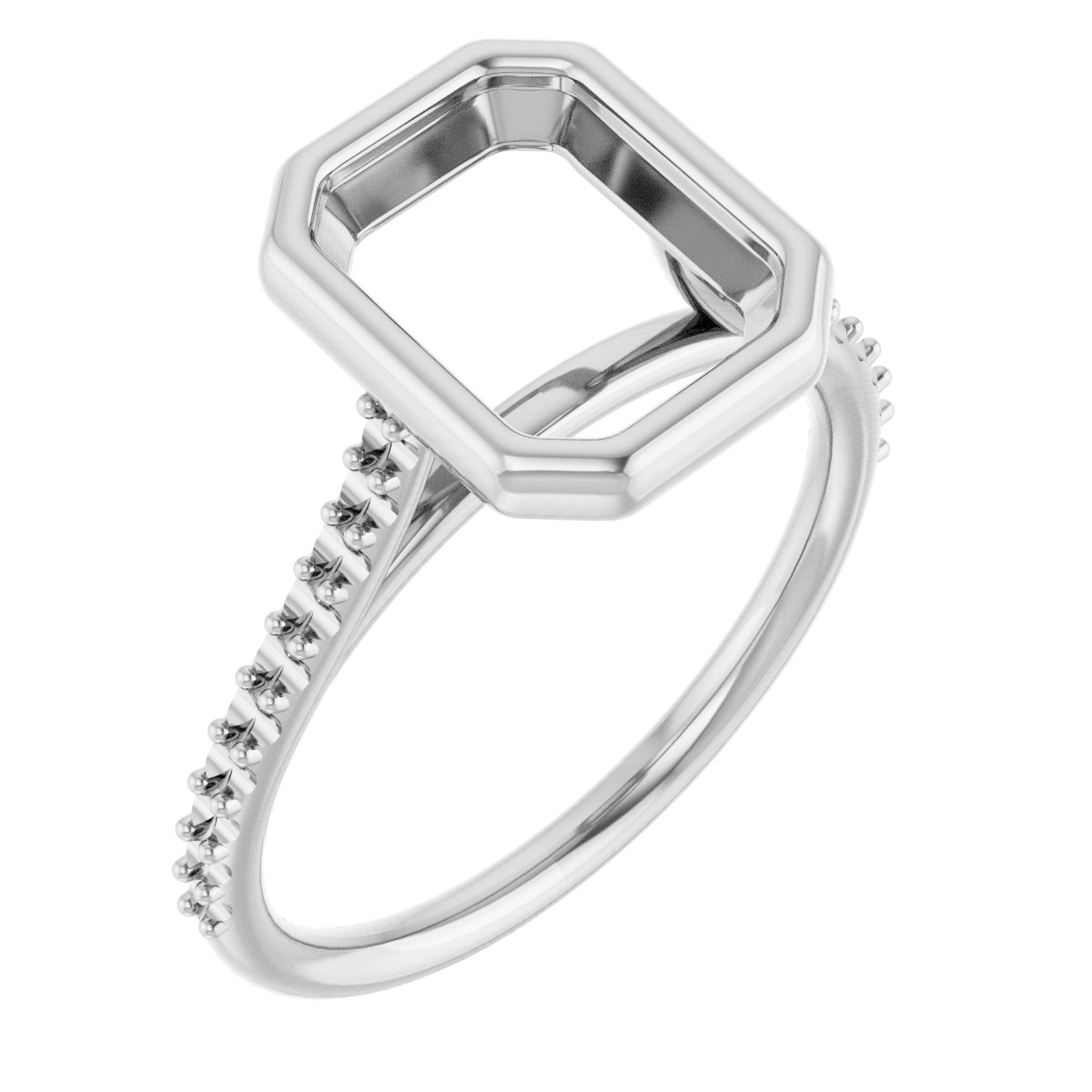 Bezel-Set Accented Engagement Ring