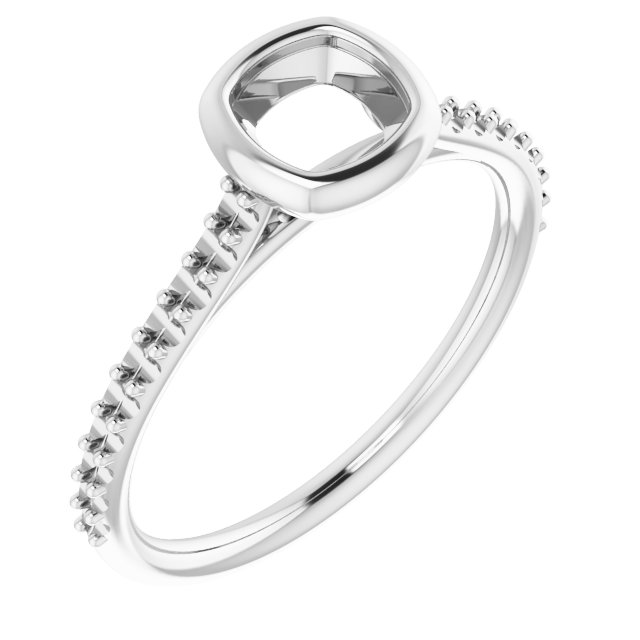 Bezel-Set Accented Engagement Ring