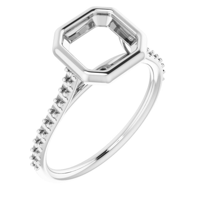 Bezel-Set Accented Engagement Ring