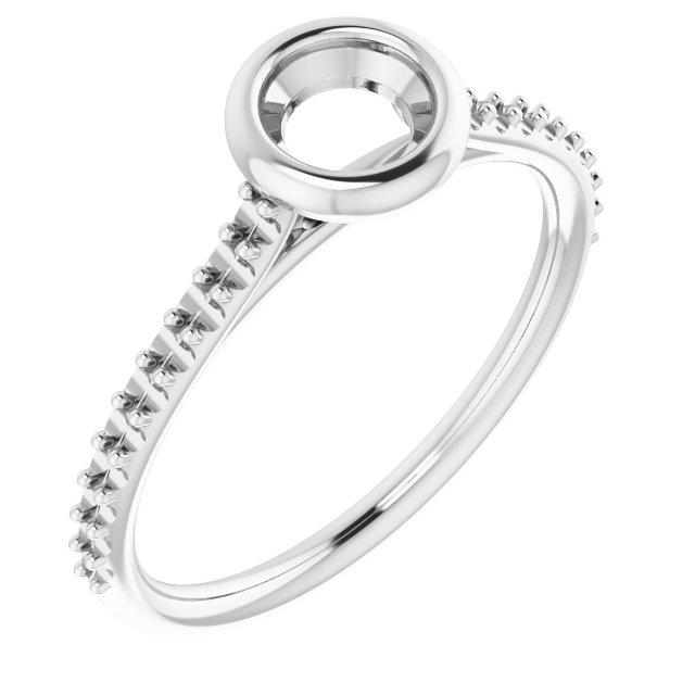 Bezel-Set Accented Engagement Ring