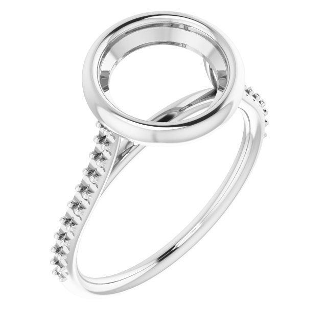 Bezel-Set Accented Engagement Ring