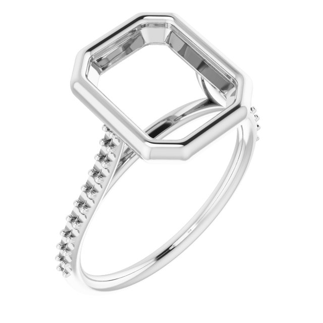 Bezel-Set Accented Engagement Ring
