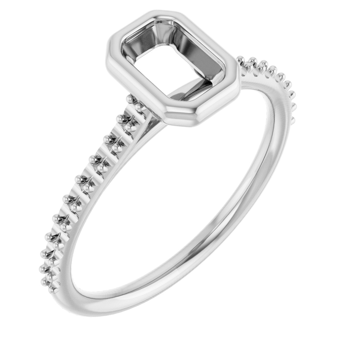 Bezel-Set Accented Engagement Ring