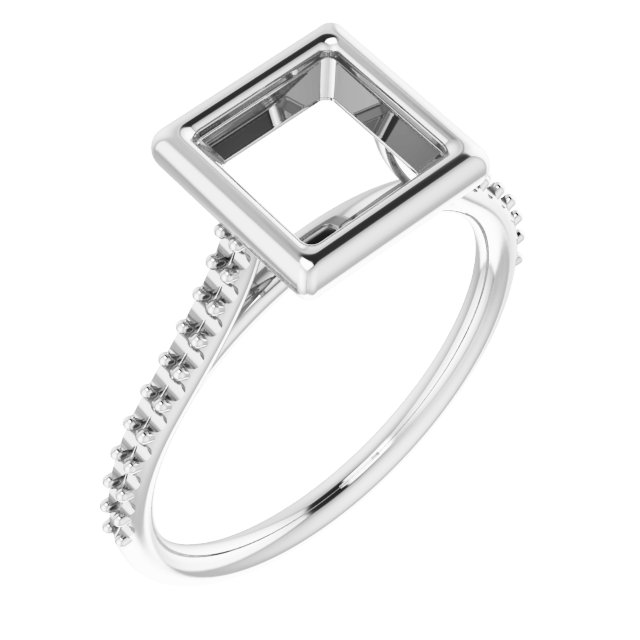 Bezel-Set Accented Engagement Ring