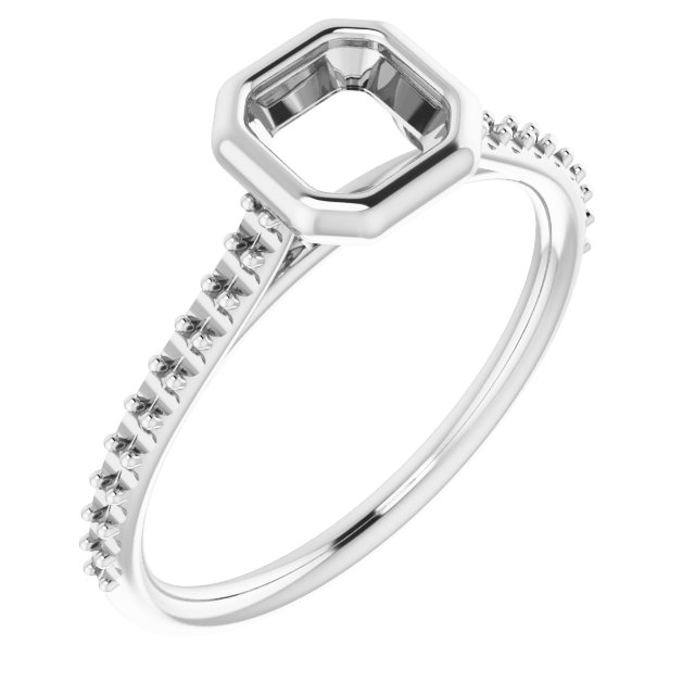 Bezel-Set Accented Engagement Ring