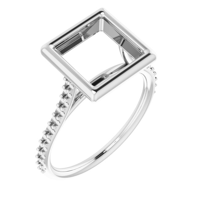 Bezel-Set Accented Engagement Ring