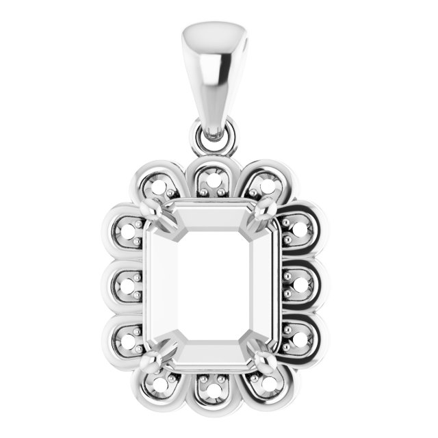 Floral-Inspired Halo-Style Pendant