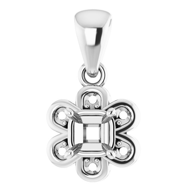 Floral-Inspired Halo-Style Pendant