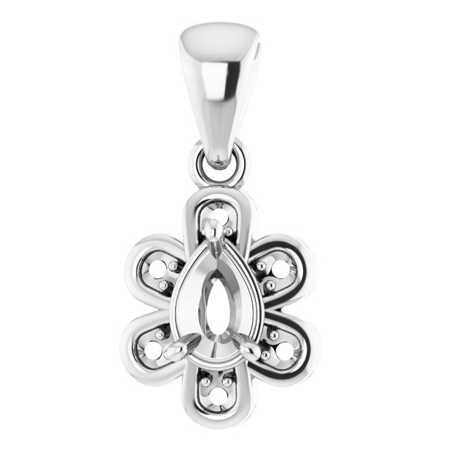 Floral-Inspired Halo-Style Pendant