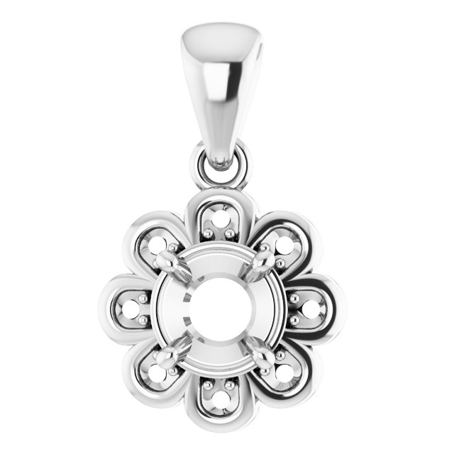 Floral-Inspired Halo-Style Pendant