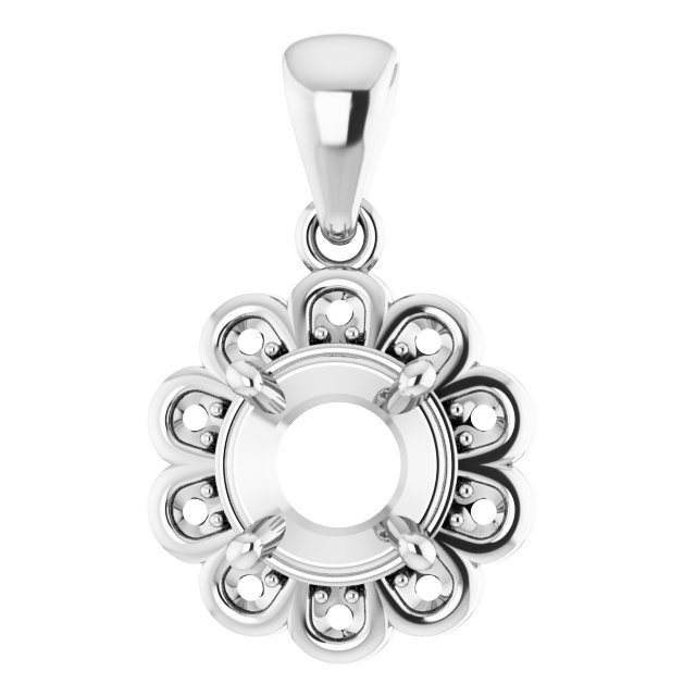 Floral-Inspired Halo-Style Pendant