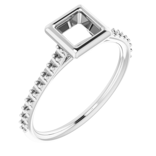 Bezel-Set Accented Engagement Ring