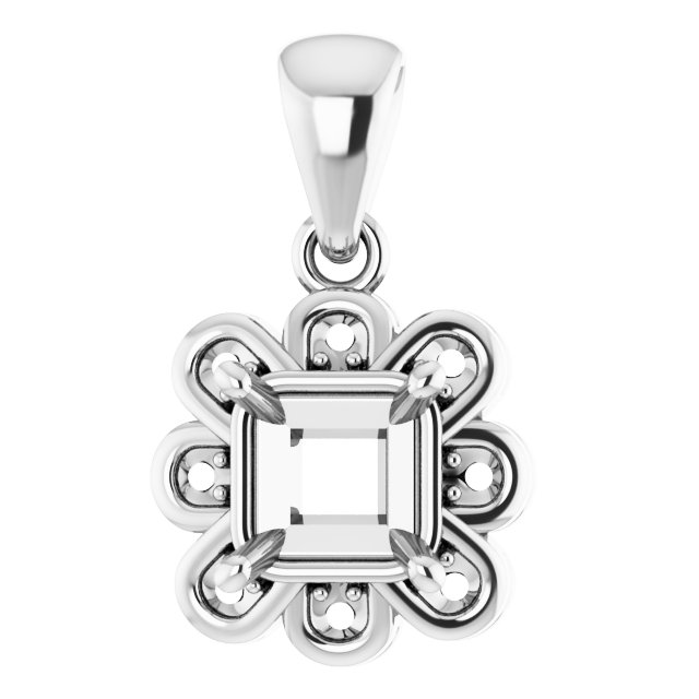 Floral-Inspired Halo-Style Pendant