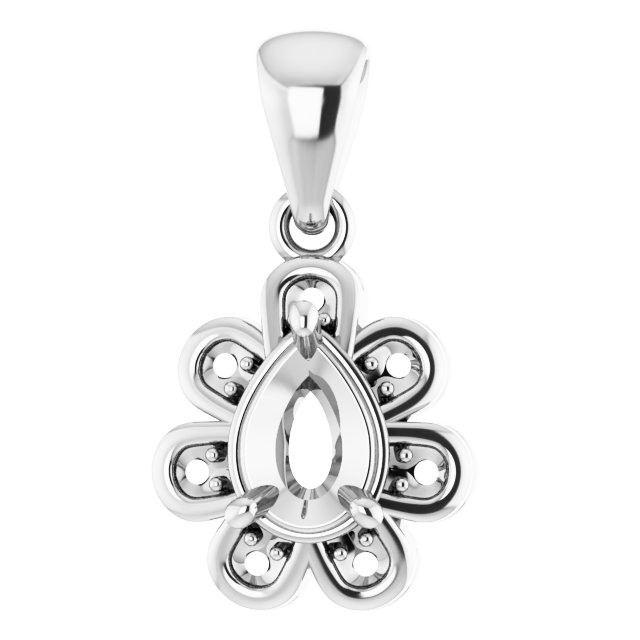 Floral-Inspired Halo-Style Pendant