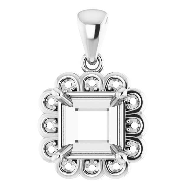 Floral-Inspired Halo-Style Pendant