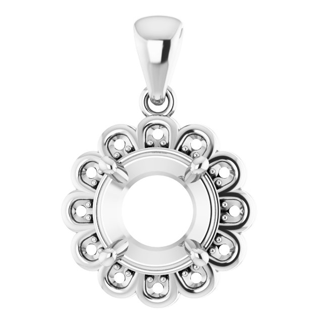 Floral-Inspired Halo-Style Pendant