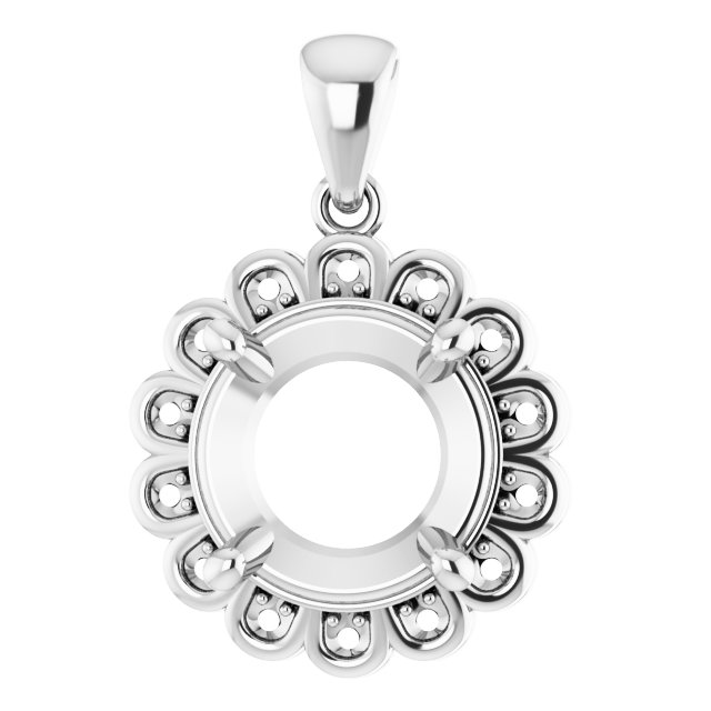 Floral-Inspired Halo-Style Pendant