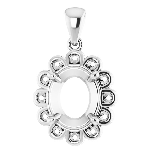 Floral-Inspired Halo-Style Pendant