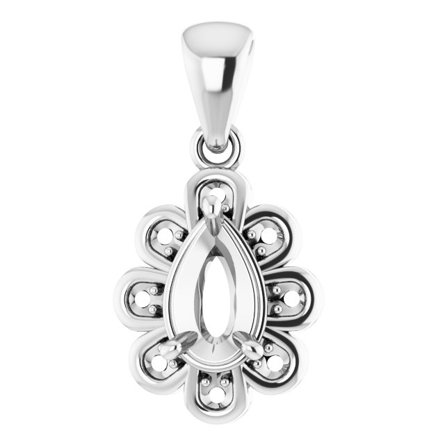 Floral-Inspired Halo-Style Pendant
