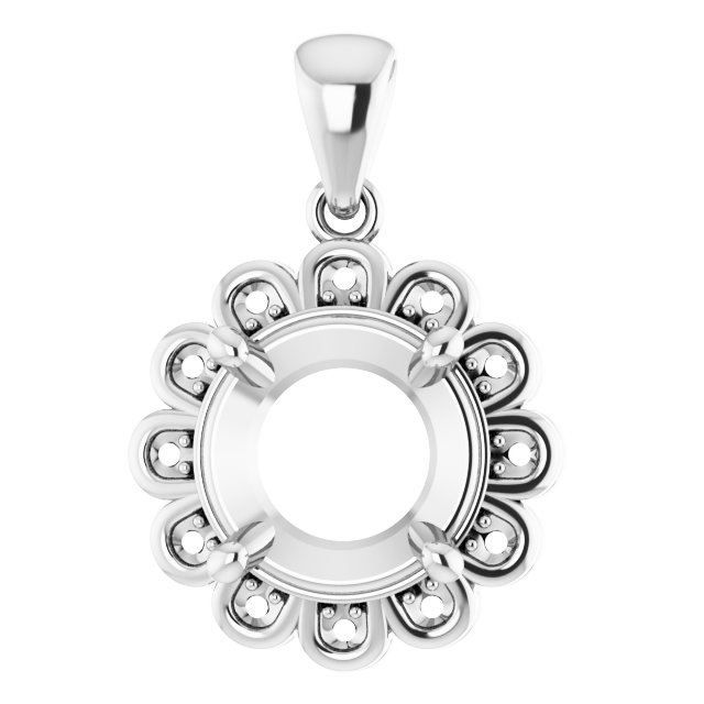 Floral-Inspired Halo-Style Pendant