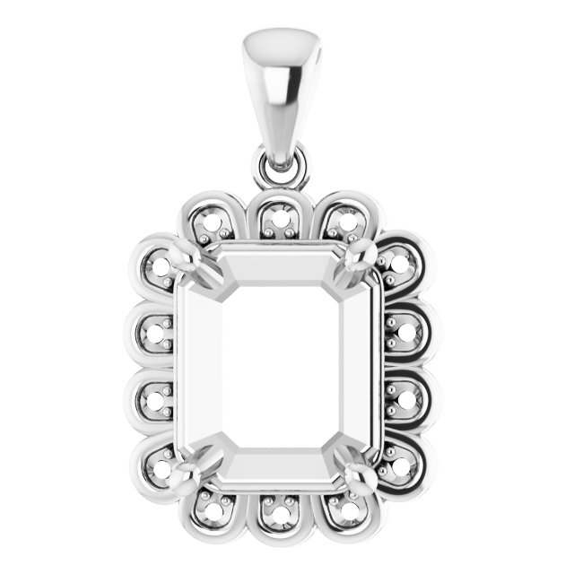 Floral-Inspired Halo-Style Pendant