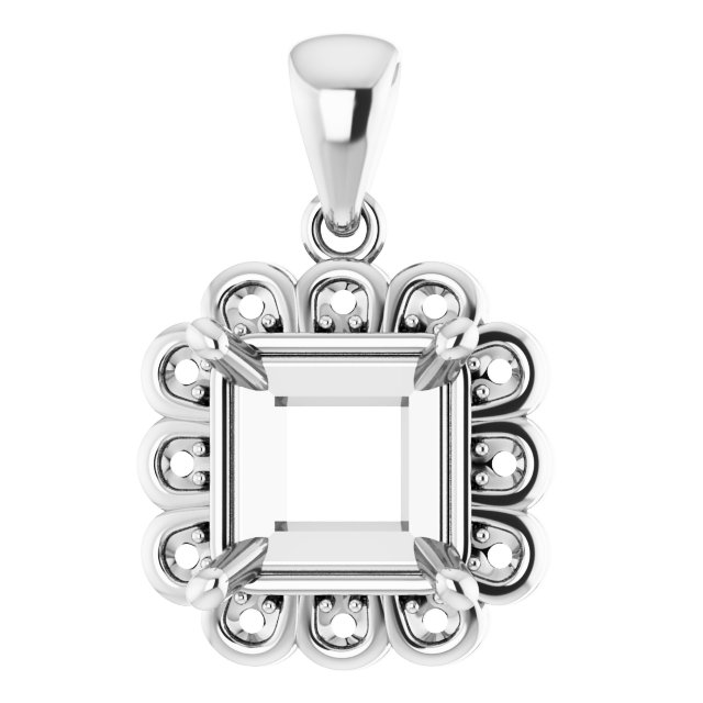 Floral-Inspired Halo-Style Pendant