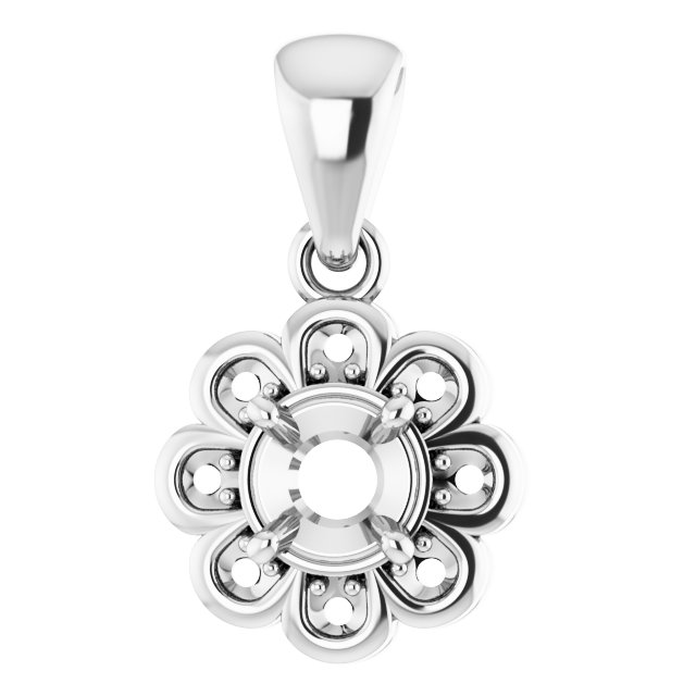 Floral-Inspired Halo-Style Pendant