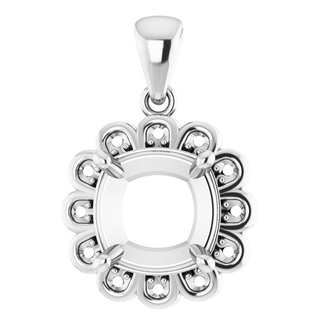 Floral-Inspired Halo-Style Pendant