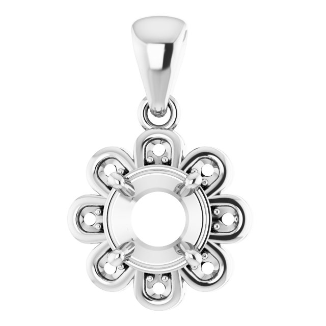 Floral-Inspired Halo-Style Pendant