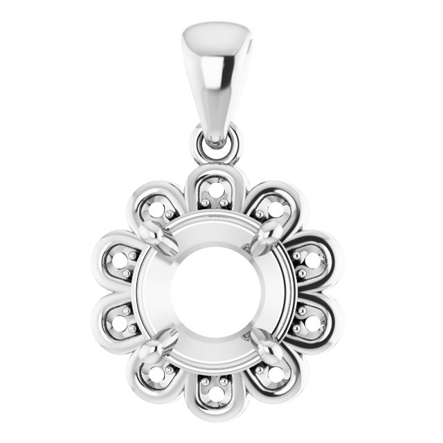 Floral-Inspired Halo-Style Pendant