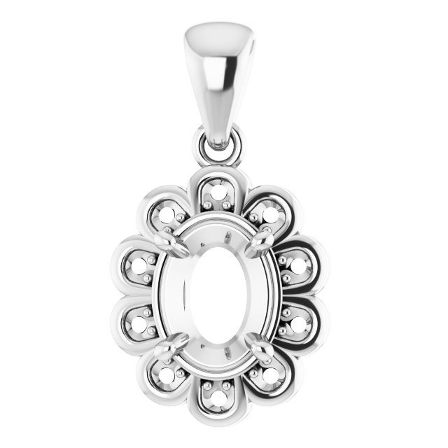 Floral-Inspired Halo-Style Pendant