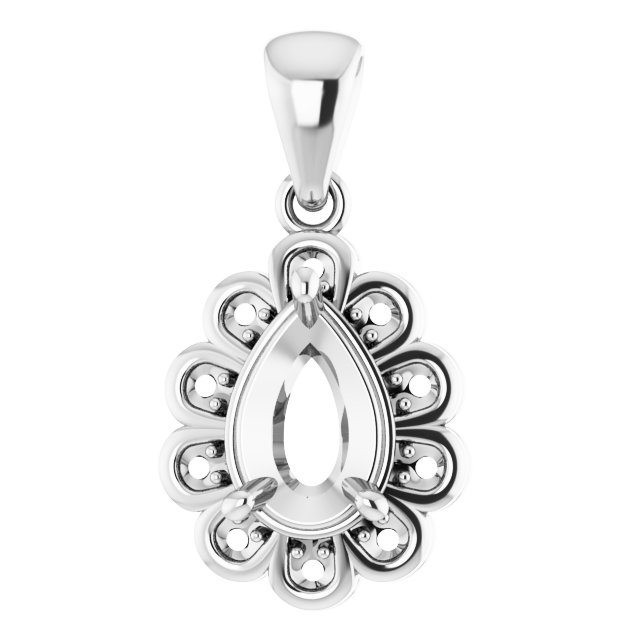 Floral-Inspired Halo-Style Pendant