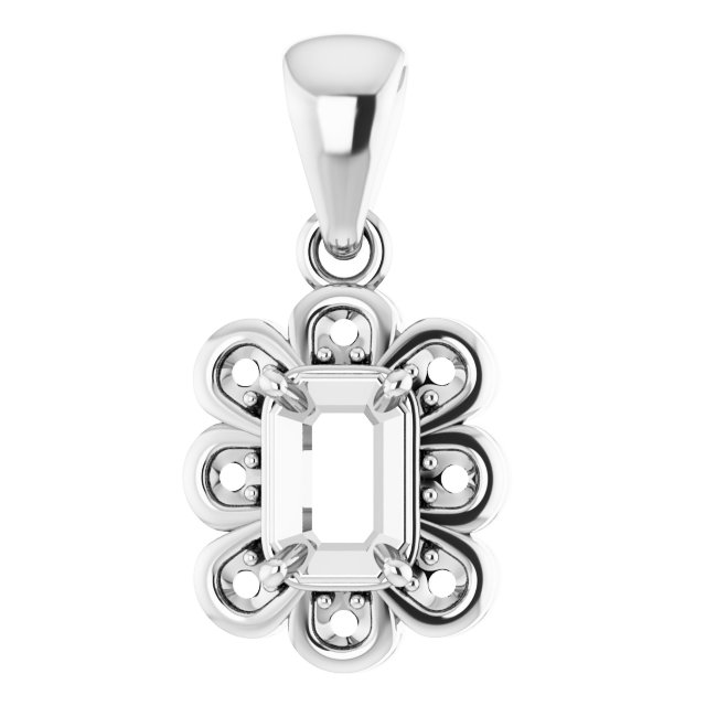 Floral-Inspired Halo-Style Pendant