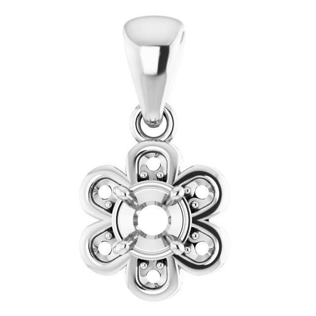 Floral-Inspired Halo-Style Pendant