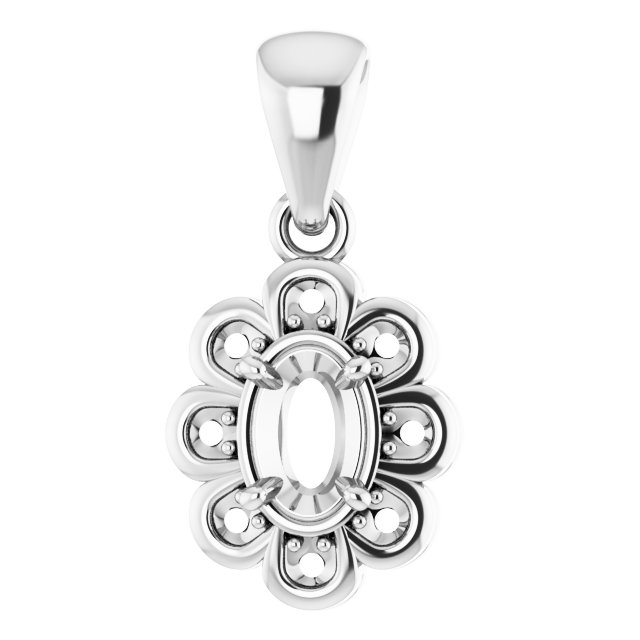 Floral-Inspired Halo-Style Pendant
