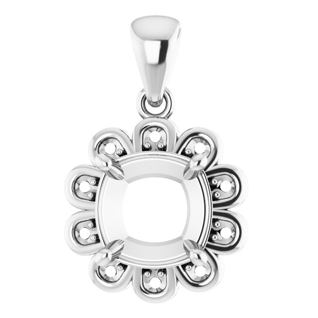 Floral-Inspired Halo-Style Pendant