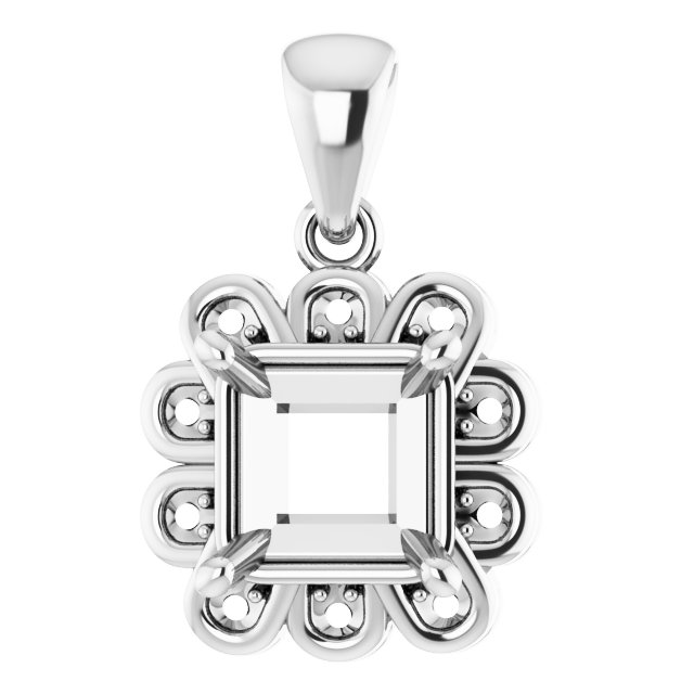 Floral-Inspired Halo-Style Pendant