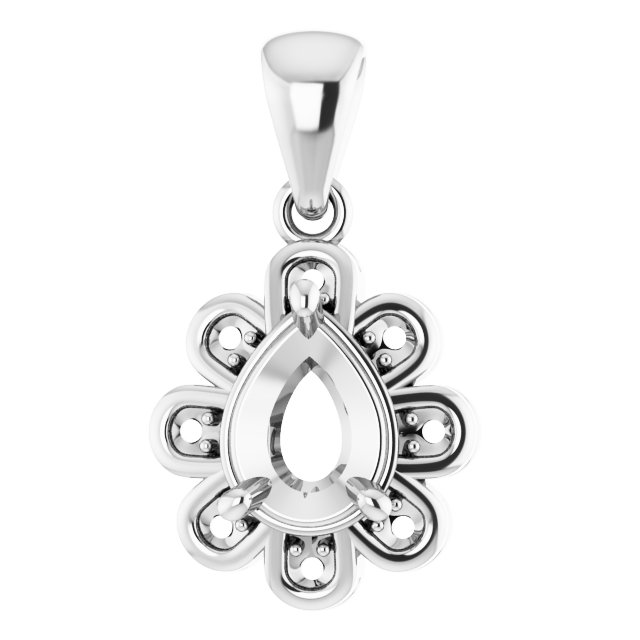 Floral-Inspired Halo-Style Pendant