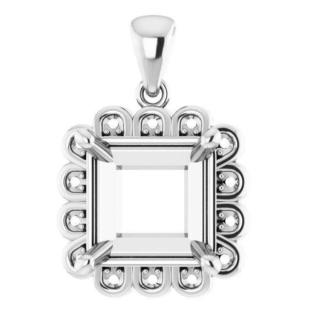 Floral-Inspired Halo-Style Pendant