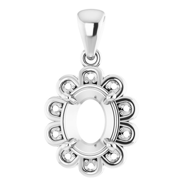 Floral-Inspired Halo-Style Pendant