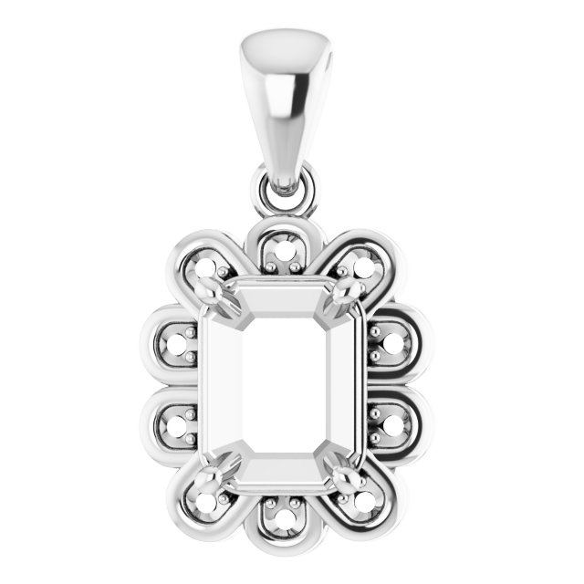 Floral-Inspired Halo-Style Pendant