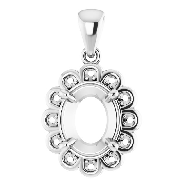 Floral-Inspired Halo-Style Pendant