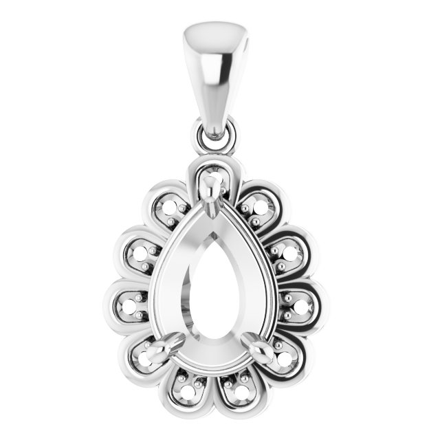 Floral-Inspired Halo-Style Pendant