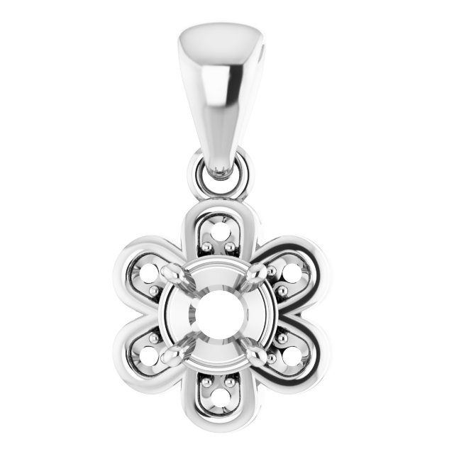 Floral-Inspired Halo-Style Pendant