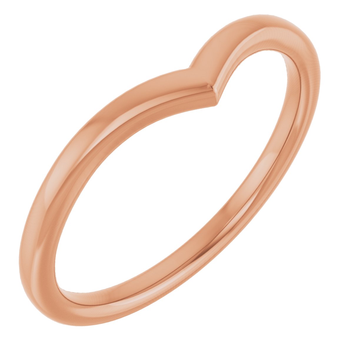 14K Rose V Contour Band