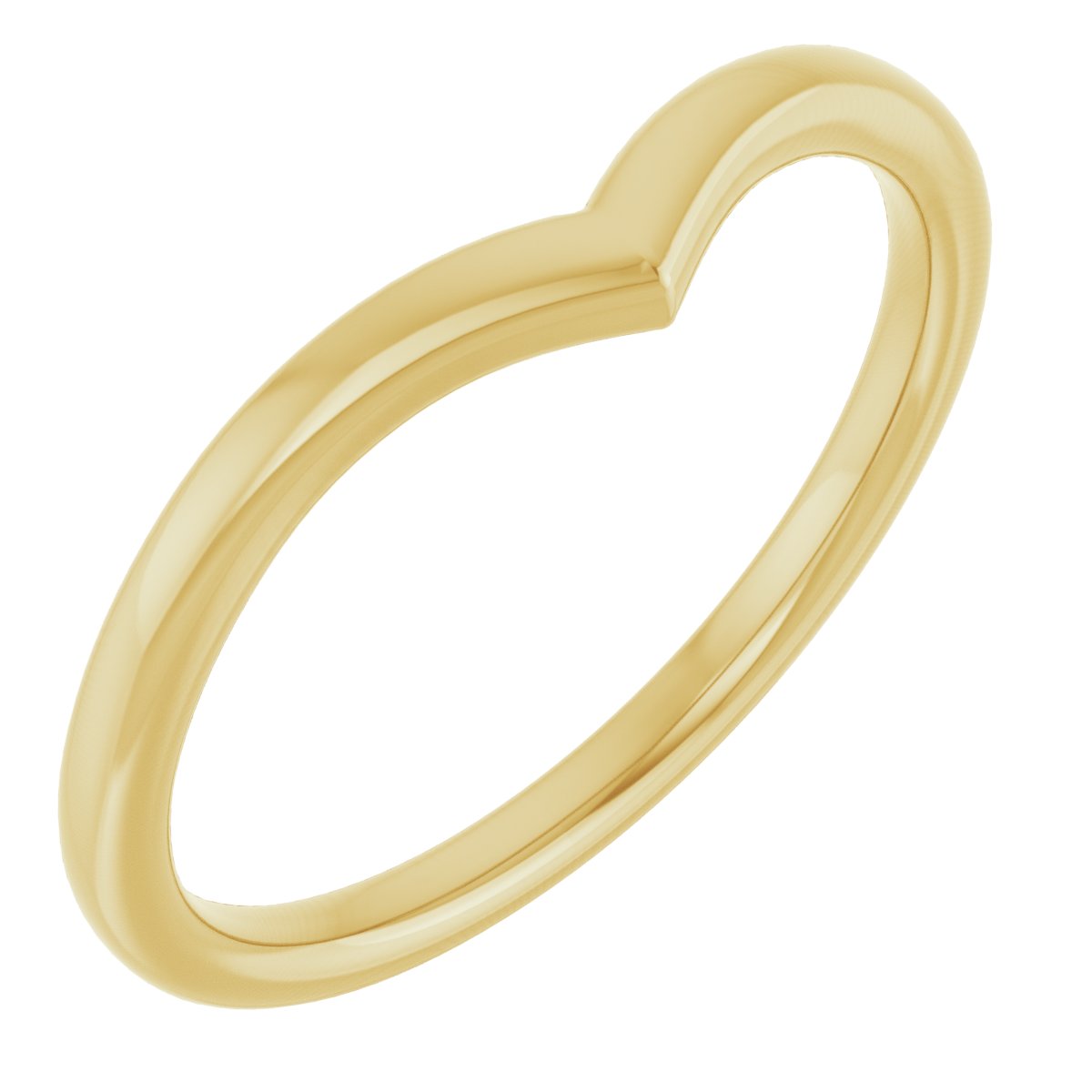 18K Yellow V Contour Band